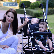 Tinyworld轻便双胞胎婴儿推车大小孩婴儿车可坐躺双胞胎推车