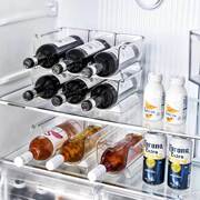 跨境红酒收纳架冰箱家用置物架啤酒饮料透明亚克力整理网红酒瓶架