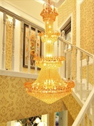 欧式水晶吊灯复式楼梯灯奢华别墅客厅，餐厅灯挑高酒店(高酒店)大厅工程灯具