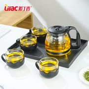 紫丁香茶壶套装耐热玻璃茶具整套茶，杯子泡茶器花茶壶泡茶壶茶杯具