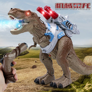 潮流儿童玩具遥控恐龙玩具电动仿真喷雾恐龙声光击倒霸王