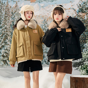 唐狮棉服女装冬季新流行(新流行)冬装棉衣外套短款工装，派克服棉袄厚