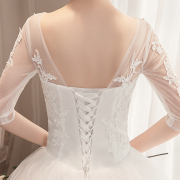 新娘结婚婚纱礼服2023法式简约轻奢小众白色齐地大拖尾婚纱女