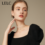 LELC简约波浪珍珠项链女2024年设计高级感锁骨链时尚百搭颈链