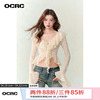 OCRC Official 浪漫荷叶边镂空蕾丝罩衫外套夏季防晒长袖上衣