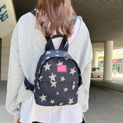 小众设计星星双肩包包女校园复古可爱牛仔学生书包撞色通勤后背包