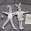 ins北欧素色棉麻兔子公仔情侣玩偶，穿毛衣的兔子，玩偶布娃娃丹麦兔