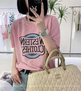 亚麻冰丝短袖针织衫，女韩版2024夏季圆领套头，宽松薄款微透上衣