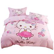 hellokitty猫儿童床单四件套纯棉，床上用品公主全棉，三件套女孩床品
