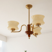 中古法式简约吊灯 现代美式侘寂复古原木客厅卧室餐厅灯具