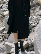小众个性毛边设计针织半裙女2023冬季高腰包(高腰包，)臀修身显瘦中长裙