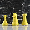 新古典陶瓷百搭哑黄国际象棋三件套台面软装饰品摆件家居书房饰品