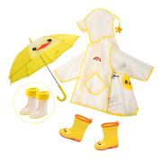 儿童雨衣透明男女童轻便柔软2-6岁幼儿园宝宝全身防水加厚3件套新