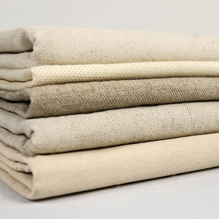 纯棉加厚加密老粗布棉麻坯布白胚布环保袋帆布布料包沙发抱枕亚麻