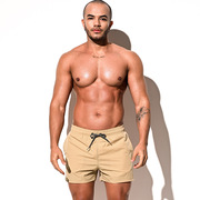运动短裤男夏季速干可下水沙滩裤，温泉游泳裤带内衬外穿健身三分裤