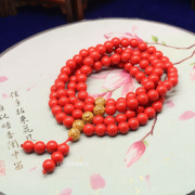 好好物台湾原矿红朱砂，9毫米圆珠多层手链手串，108颗佛珠首饰饰品女