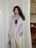 SMOL 紫色西装外套女春夏季韩版小众设计感休闲小个子西服