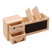 木质黑板多功能笔筒小学生创意，高档桌面杂物收纳盒带双层抽屉白板
