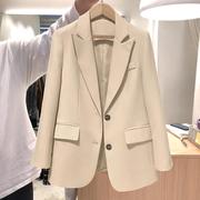 小西装外套女2023秋季韩版米白色职业上衣，气质高级感宽松显瘦西服