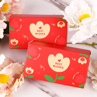 婚庆两粒装枣盒红色喜庆小花糖盒诞生喜蛋小纸盒子喜糖盒糖果空盒