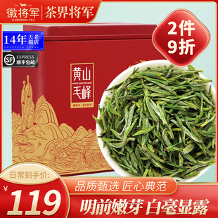 徽将军2024新茶安徽特级黄山毛峰明前嫩芽，高山毛尖绿茶茶叶100g