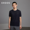 ERDOS 男装真丝T恤24夏季藏蓝色薄款短袖上衣亲肤透气舒适