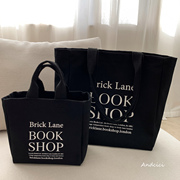 经典款英国格调书店帆布包托特包单肩大手提袋男女学生书包购物袋
