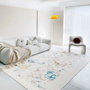 现代简约茹d伊水墨地毯侘寂客厅沙发茶几地毯奶油风卧室房间床边