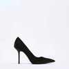 ZAVA LHZR高跟鞋子女欧美性感黑色职业中跟浅口尖头法式细跟单鞋