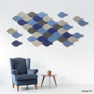 鱼群毛毡3d立体墙贴创意北欧环保，防撞现代简约沙发电视背景墙卧室