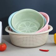 洗菜筐沥水篮塑料大号沥水筐家用镂空篮子圆形水果篮厨房家用超厚