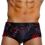 UXH平角泳裤几何简约风涤纶面料设计青年男生游泳装备弹力小平角