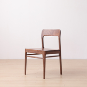 北欧原创黑胡桃木实木餐椅，靠背椅原木现代简约实木家具