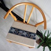 新中式梯形坐垫亚麻餐椅垫实木圈椅垫高密度海绵沙发垫飘窗垫定制