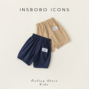 男童短裤2024夏季女童裤子个性贴标儿童衣服潮流时尚INSbobo