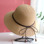 春夏季海边沙滩，遮阳草帽女防晒百搭渔夫，帽子清新大檐太阳帽可折叠