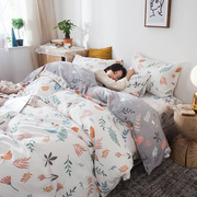 四件套全棉纯棉夏季1.5米1.8床笠床单被套单双人(单双人)床上用品简约北欧