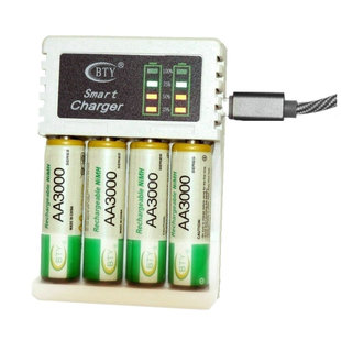 bty电池充电器5号7号电池通用usb充电器玩具，遥控器镍氢电池充电器