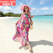海边度假沙滩裙女泰国三亚马尔代夫长裙雪纺吊带连衣裙