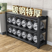 厨房置物架多层收纳架微波炉碗筷调料储物架大容量，碳钢不锈钢货架