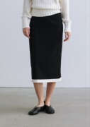 sociallymoondal23夏韩国(夏韩国)设计师品牌铅笔包臀层次感半身裙