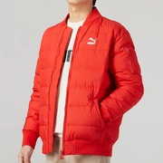 puma彪马运动短款羽绒服，冬季本命年红色棉衣外套，棒球服596547