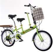 定制自行车带小孩母子车亲子车折叠双人座带小孩女式变速母婴单车
