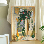 庭院风景欧美式人物复古油画装饰画客厅餐厅玄关走廊卧室床头挂画