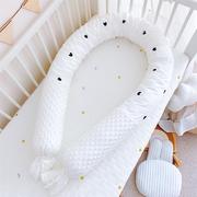 婴儿床床围纯棉防撞可拆洗长条，圆围护栏宝宝床靠夹腿安抚圆柱抱枕