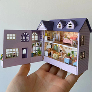 木质拼装积木diy小屋建筑，模型欧洲庄园3d立体拼图送女生手工礼物