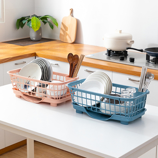 厨房置物架碗碟筷勺收纳架滤水篮沥水架塑料餐具收纳盒收纳筐碗柜
