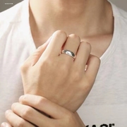 925银戒指女小众设计素圈食指环，单身高级感时尚个性2022潮