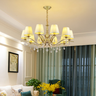 美式吊灯复古轻奢客厅，卧室餐厅水晶欧式大气，简约现代乡村田园灯具
