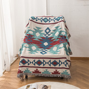 孔雀蝴蝶花环北欧风单双人位沙发巾沙发垫外出垫子装饰毯子
